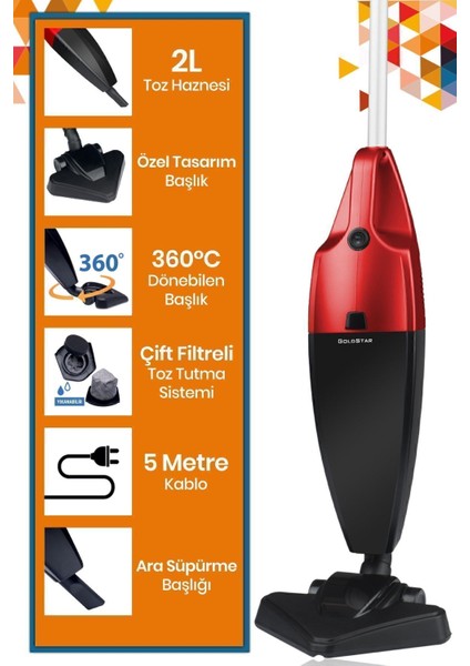 Iki Fonksiyonlu Dik ve Elde Kullanılabilen Elektrikli Süpürge, Siyah Renk Seçeneği fiyatları