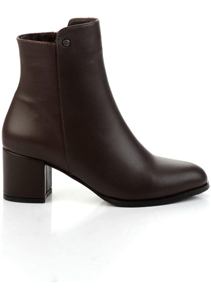 Kahve Hakiki Deri Kadın Bot & Bootie K02208020903