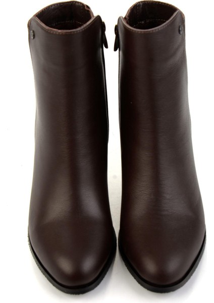 Kahve Hakiki Deri Kadın Bot & Bootie K02208020903 fırsatları