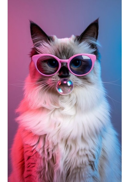 Sakızlı Kedi :) Ev Duvar Salon Güzellik Salonu Ofis Dükkan Dekarasyon Kanvas Tablo fiyatları