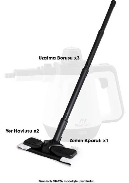 Siyah Buharlı Temizlik Makinası Ek Temizlik Seti CB-02A / CB-902