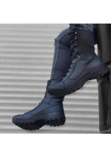 ET0605 Bağcıklı Siyah Cilt Askeri Postal Bot fiyatları