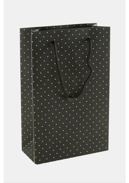 Zengezur 11X17 Benekli Ipli Karton Çanta 1 Adet-Siyah