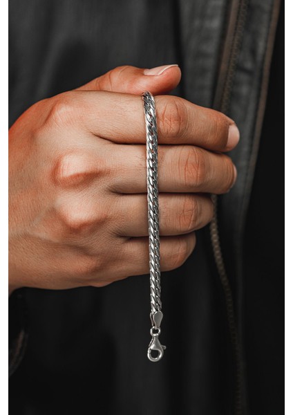 Erkek Gümüş Bileklik - 5 mm Italyan Bombeli Zincir Gümüş Bileklik fiyatları