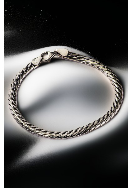 Erkek Gümüş Bileklik - 5 mm Italyan Bombeli Zincir Gümüş Bileklik fırsatları