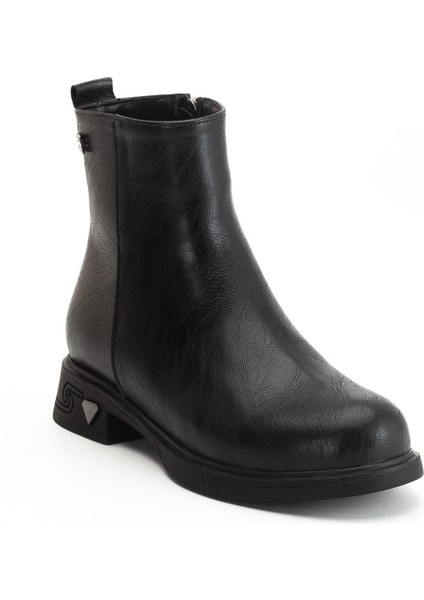 Kadın Bot Siyah Suni Deri Kauçuk Taban Yüzüdüz fırsatları