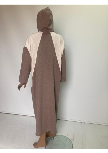 2275_KADIN Spor Oversize Kapüşonlu Çıtçıtlı 3 Iplik Uzun Kap – Mevsimlik Tesettür Pardesü modelleri