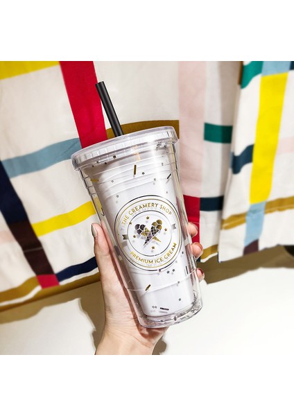 Yaz Tatlısı Çift Katlı Hasır Bardak Yaz Plastik Su Bardağı (Yurt Dışından) fırsatları