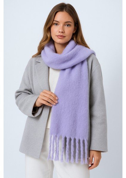 Unisex Puffy Düz Renk Şal Atkı