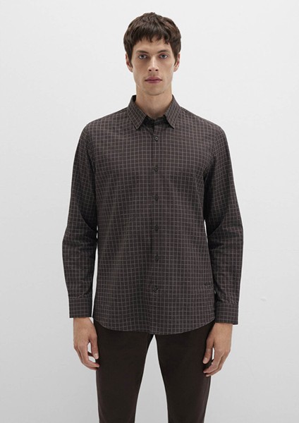 Kareli Kahverengi Gömlek 0211675-91012