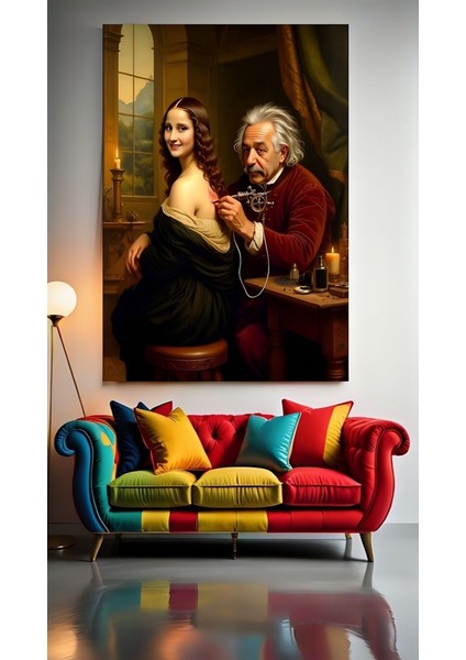 Einstein Dövme Yapıyor :) Ev Duvar Salon Güzellik Salonu Ofis Dükkan Dekarasyon Kanvas Tablo