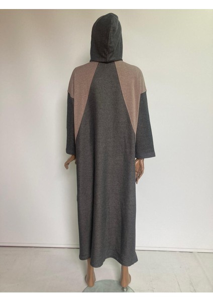 2275_KADIN Spor Oversize Kapüşonlu Çıtçıtlı 3 Iplik Uzun Kap – Mevsimlik Tesettür Pardesü fiyatları
