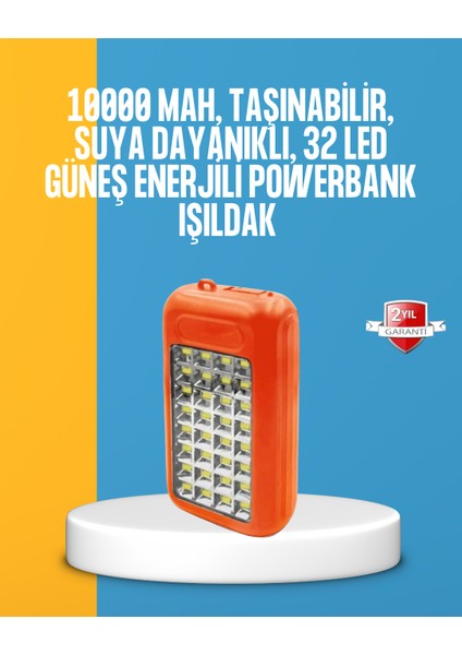 Msa-Shop Çift USB Çıkışlı Güneş Enerjili Aydınlatmalı Powerbank