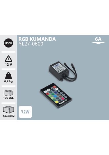 - 6A Ir Şerit LED Rgb Kumanda fiyatları