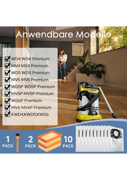Wd4/wd5/mv4 Temizleyiciler Için 10 Kfı 487 Vakum Torbası (Yurt Dışından) indirimleri