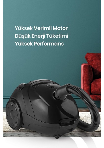 Yıkanabilir Siyah Toz Torbalı Elektrikli Süpürge, 2,5 L Kapasiteli, 5 Yıl Garanti fırsatları