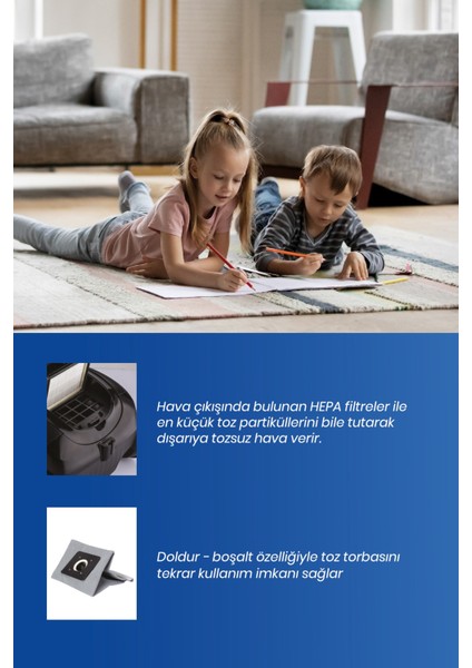 Hepa Filtreli, Hız Ayarlı, Geniş Toz Torbalı, Yıkanabilir Elektrikli Süpürge fırsatları