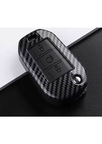 Peugeot Citroen Karbon Anahtar Kılıfı Sustalı Model Orta Tuş Işık 2.resime Bakınız