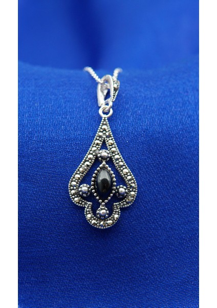 925 Ayar Kadın Oltu Taşı Kadın Kolye SY00075 fiyatları