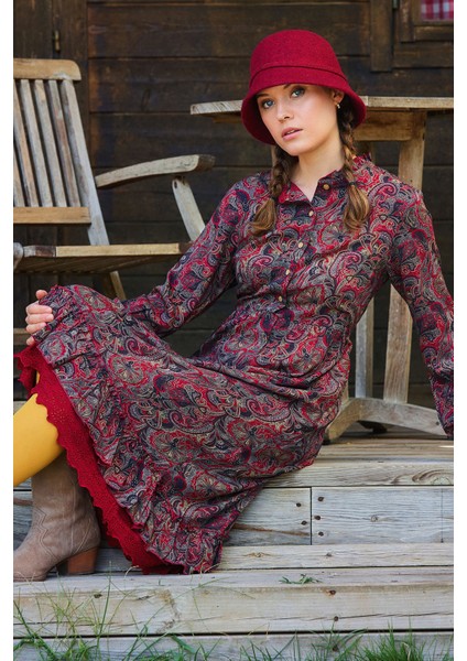 Düğme Detaylı Dantelli Uzun Kollu Elbise fırsatları