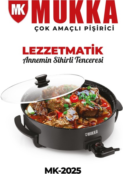 Koyu Gri Çok Amaçlı Pişirici ve Pizza Tavası MK-2025