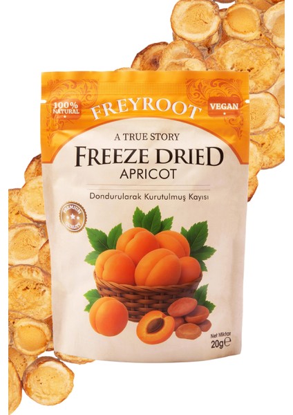 Freyroot Dondurularak Kurutulmuş Kayısı – Freeze Dried Sağlıklı Çıtır Kayısı – Katkısız Meyve Kurusu