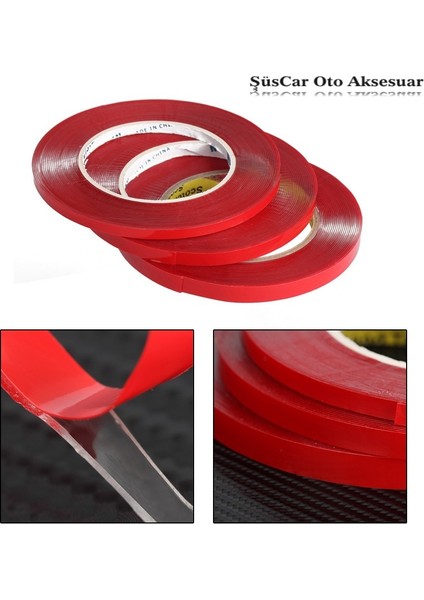 Megabond Şeffaf Çift Taraflı Bant 6 mm x 5 Metre