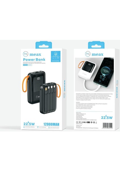 Mx 12000MAH 22.5W Hızlı Şarj Powerbank fiyatları