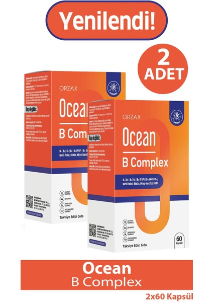 B Complex 60 Kapsül 2 Adet