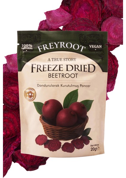 Freyroot Dondurularak Kurutulmuş Pancar – Freeze Dried Sağlıklı Çıtır Pancar – Katkısız Meyve Kurusu