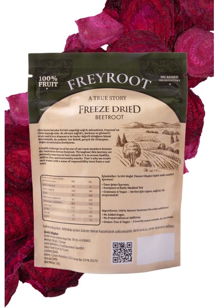 Freyroot Dondurularak Kurutulmuş Pancar – Freeze Dried Sağlıklı Çıtır Pancar – Katkısız Meyve Kurusu fiyatları