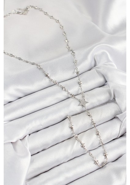 Bfs Pirinç Zirkon Taşlı Yıldız Model Gümüş Renk Y Kolye fiyatları