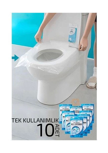 Bfs Klozet Kapağı Kılıfı Hijyenik Seyahat Tek Kullanımlık Klozet Wc Örtüsü 10 Adet