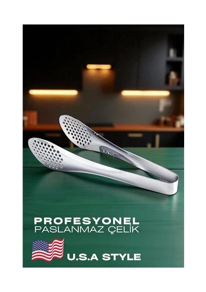 Bfs Amerikan Tip Mutfak Maşası 304 Paslanmaz Çelik Makarna Pasta Salata Çok Amaçlı Maşa