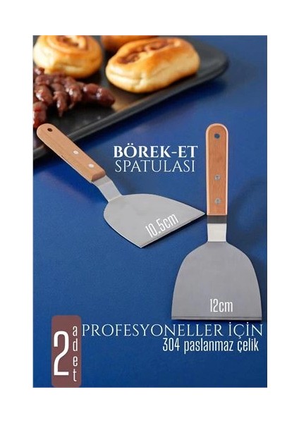 Bfs Mutfak Spatulası- Hamur Börek Et Spatulası 10,5 ve 12 cm 2 Li Set