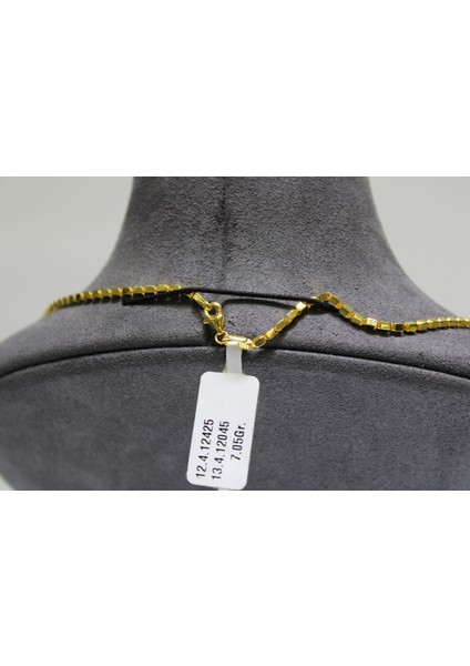 14 Ayar Altın Modern Pullu Zincir Modeli Kolye