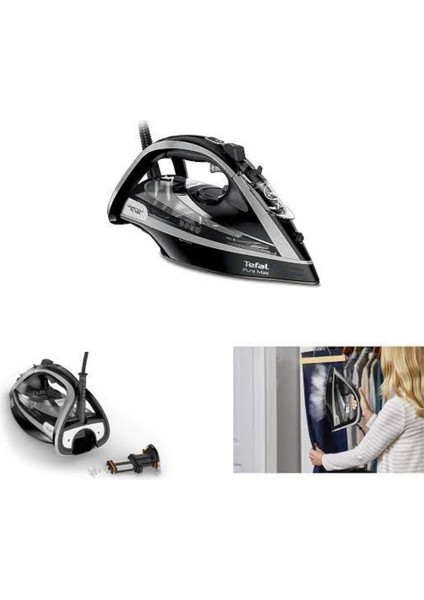 Siyah Buharlı Ütü Pure Max FV9850, Pratik ve Güçlü Temizlik Için Ideal