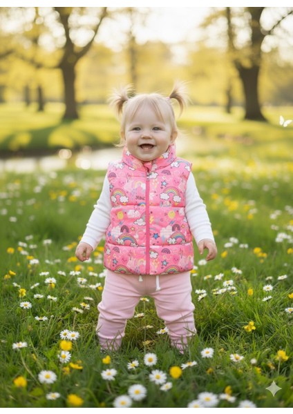 Laura Baby Renkli Sevimli Desen Kız Bebek/çocuk Şişme Yelek