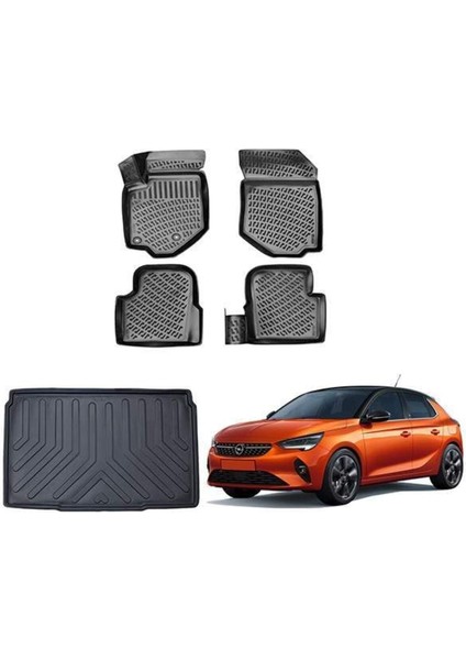 Yeni Opel Corsa F 2020 3D Havuzlu Paspas ve Bagaj Havuzu