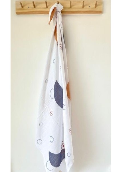 Soyut Ay Desen 120*120CM Organik Çok Amaçlı Müslin Örtü modelleri