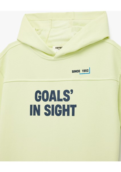 Pamuklu Kısa Kollu Baskılı Kapşonlu Oversize Sweatshirt modelleri
