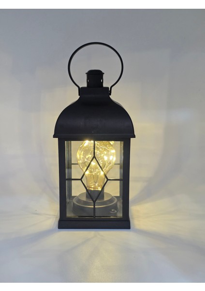 Dekoratif Pilli LED Mumlu Kandil Asılabilir Fener 10 x 22 cm