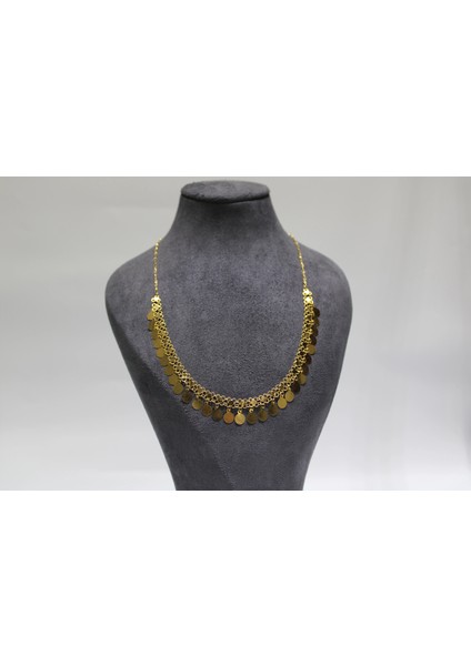 14 Ayar Altın Pullu Akıtma Kolye fiyatları