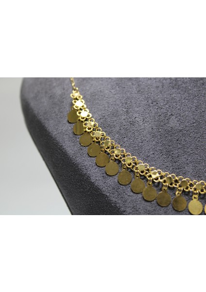 14 Ayar Altın Pullu Akıtma Kolye modelleri