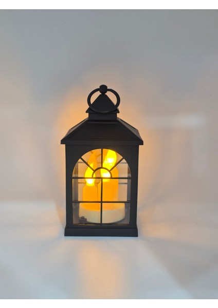 Dekoratif Pilli LED Mumlu Kandil Feneri Asılablir 10 x 20 cm