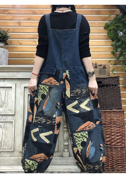 Gaffiti Art 90'lar Modası Kadınlar Için Bol Salopet, Över Size Jean Salopet fiyatları