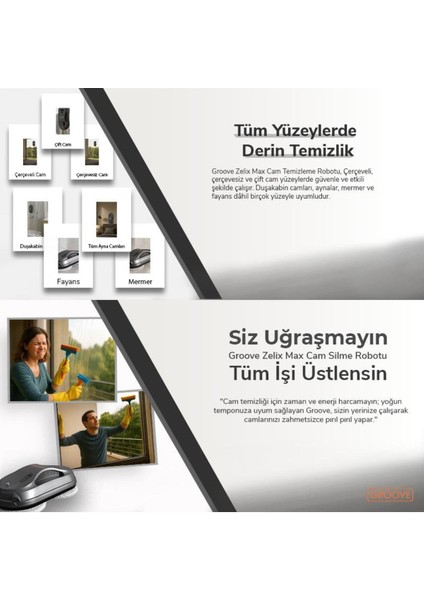 Akıllı Cam Temizleme Robotu, Yapay Zeka, Sessiz, Sensör Desteği modelleri