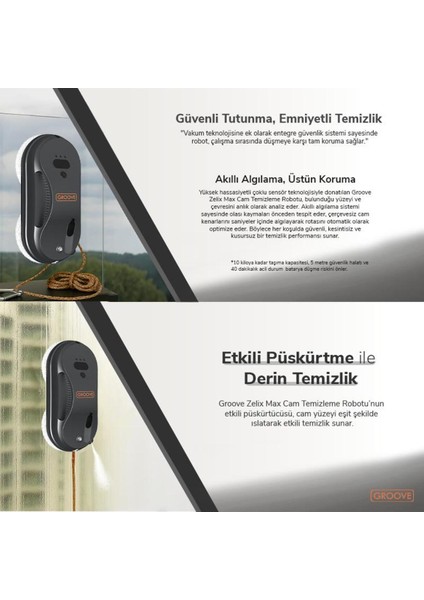 Akıllı Cam Temizleme Robotu, Yapay Zeka, Sessiz, Sensör Desteği indirimleri