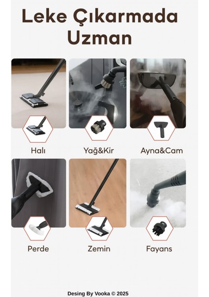 Güçlü 2000W Buharlı Temizlik Makinesi, 2l Su Hazneli, 4 Kpa Basınç, 105° Dezenfekte indirimleri