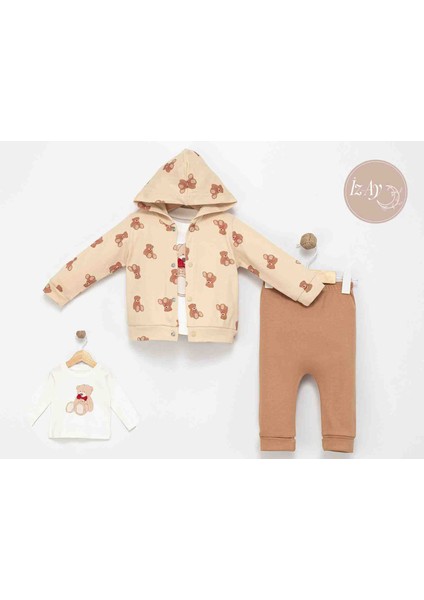 Erkek Çocuk Ayıcıklı Lüks 3'lü Takım